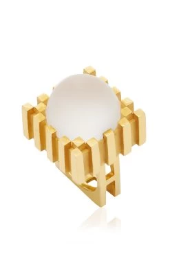 18k Yellow Gold Duomo Ring With Frosted Rock Crystal 9 18k Yellow Gold Duomo Ring With Frosted Rock Crystal -Lady Fashion Store renato cipullo white 18k yellow gold duomo ring with frosted rock crystal 2