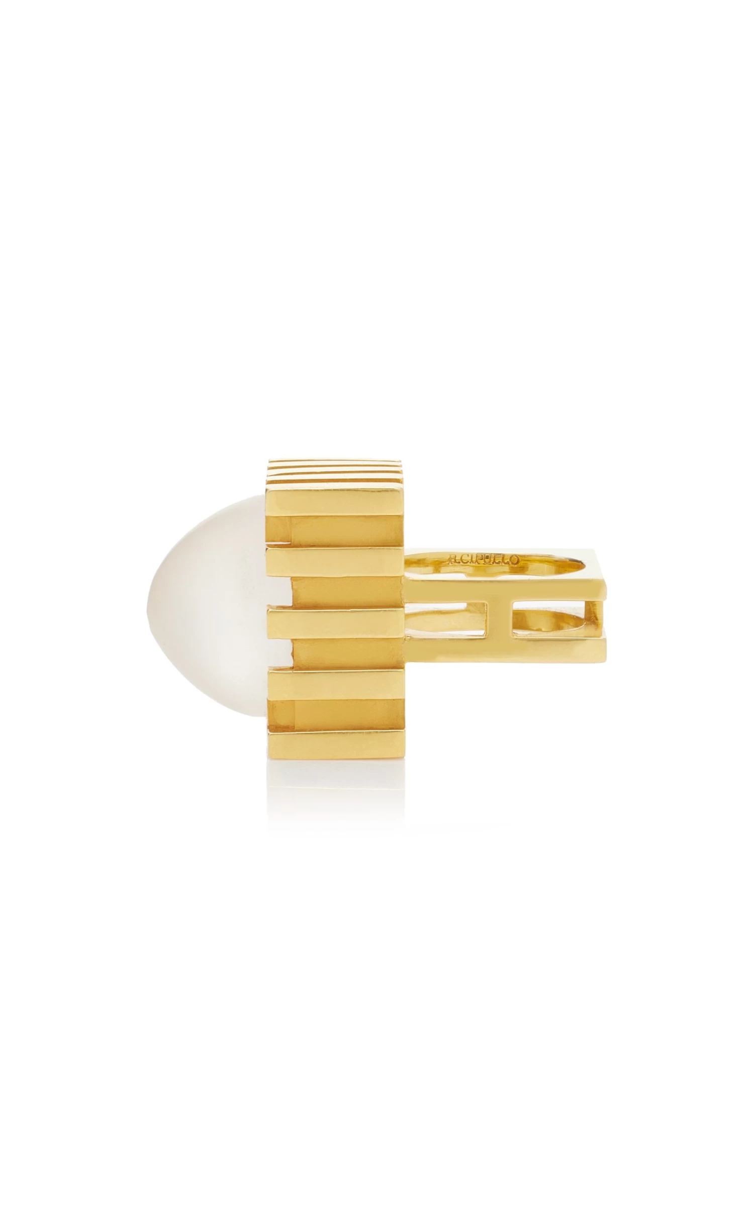 18k Yellow Gold Duomo Ring With Frosted Rock Crystal 6 18k Yellow Gold Duomo Ring With Frosted Rock Crystal - Image 4