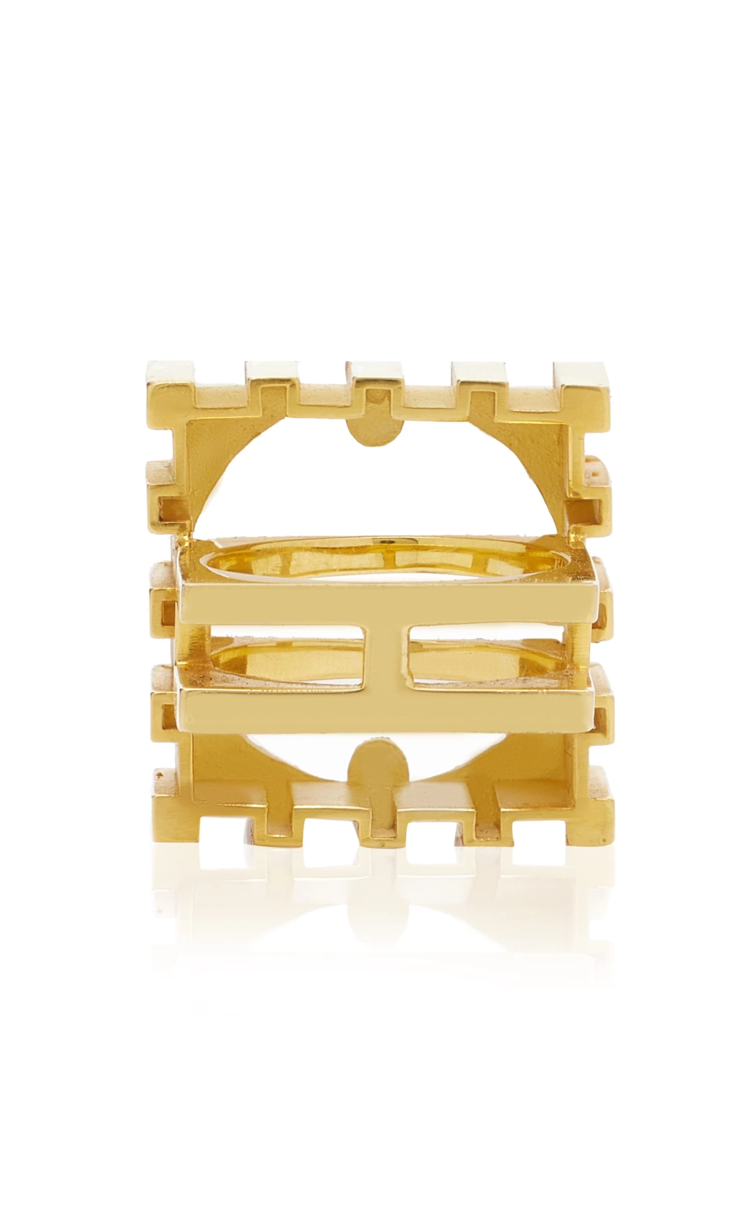 18k Yellow Gold Duomo Ring With Frosted Rock Crystal 7 18k Yellow Gold Duomo Ring With Frosted Rock Crystal - Image 5