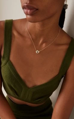 Pear-Shaped Zimbaqua Aquamarine, Diamond 18K Gold Necklace