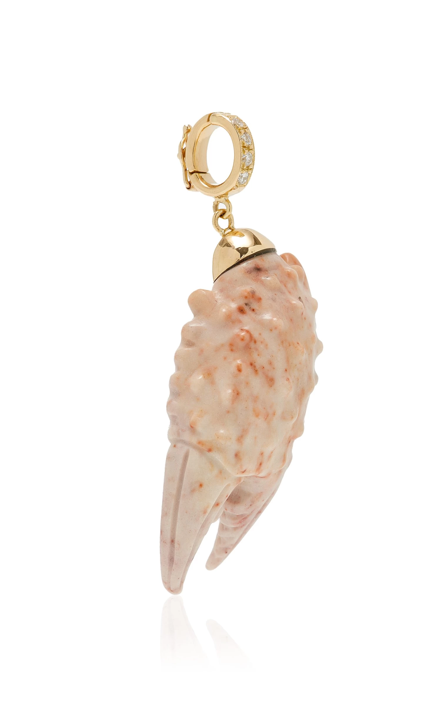 Agate Crab Pincer 18K Gold Diamond Pendant 4 Agate Crab Pincer 18K Gold Diamond Pendant - Image 2