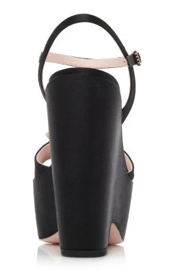 Flower Satin Platform Sandals 10 Flower Satin Platform Sandals -Lady Fashion Store roger vivier black flower strass sandal choc wedge 3