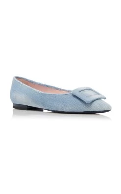Gommettine Denim Flats -Lady Fashion Store roger vivier blue gommettine denim flats 2