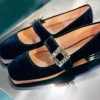 Tres Vivier Velvet Flats