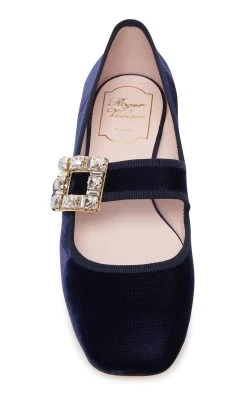 Tres Vivier Velvet Flats 9 Tres Vivier Velvet Flats -Lady Fashion Store roger vivier navy tres vivier velvet flats 2