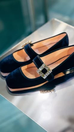 Tres Vivier Velvet Flats