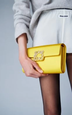 Crystal-Floral Satin Clutch 11 Crystal-Floral Satin Clutch -Lady Fashion Store roger vivier yellow crystal floral satin clutch 2