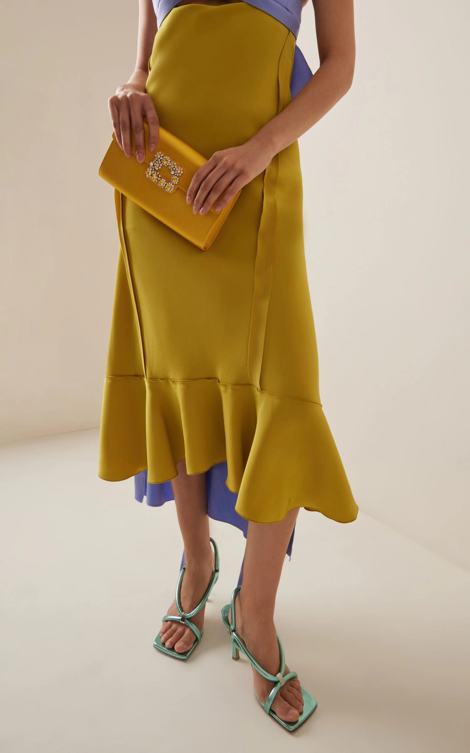 Crystal-Floral Satin Clutch 3 Crystal-Floral Satin Clutch