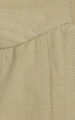 Khaki Layered Cotton-Blend Cropped Top -Lady Fashion Store rosie assoulin neutral khaki cotton blend bralette top 5