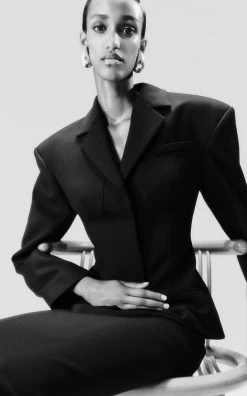 Caprice Corset-Detailed Wool Blazer