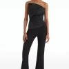 Darral Draped Flare-Leg Jumpsuit 2 Darral Draped Flare-Leg Jumpsuit -Lady Fashion Store safiyaa black darral draped flare leg jumpsuit