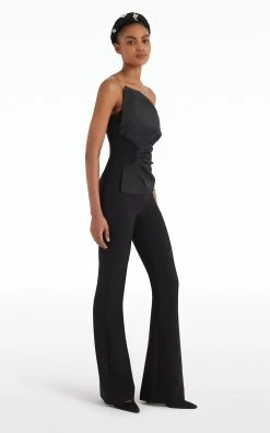 Darral Draped Flare-Leg Jumpsuit 8 Darral Draped Flare-Leg Jumpsuit -Lady Fashion Store safiyaa black darral draped flare leg jumpsuit 2