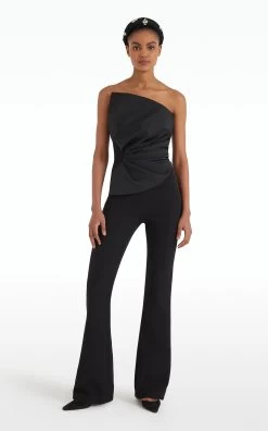 Darral Draped Flare-Leg Jumpsuit