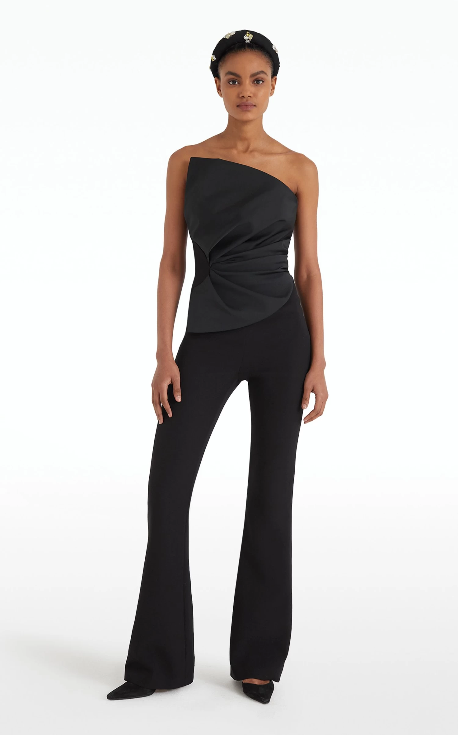 Darral Draped Flare-Leg Jumpsuit 3 Darral Draped Flare-Leg Jumpsuit