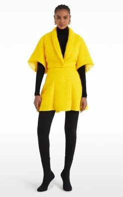 Trelan Cropped Cape -Lady Fashion Store safiyaa yellow trelan cropped cape 4