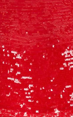 Sequined Cropped Top -Lady Fashion Store sally lapointe red sequined cropped boat neck top 3