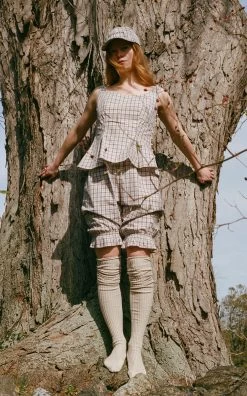 Bloomer London Cotton Shorts -Lady Fashion Store salter house tan bloomer london cotton shorts 4