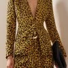 Printed Blazer -Lady Fashion Store sergio hudson animal shawl collar blazer