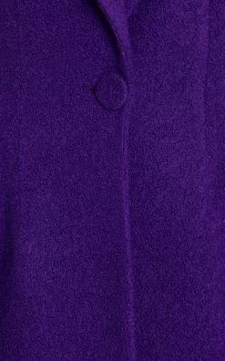 12 Darts Wool Boucle Duster Coat -Lady Fashion Store sergio hudson purple 12 darts duster 3