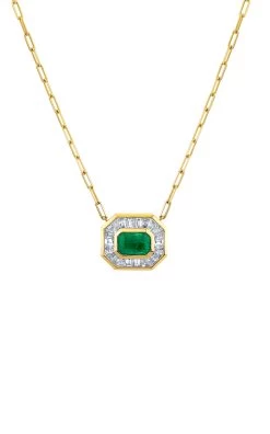 Elixir 18K Yellow Gold Emerald, Diamond Necklace