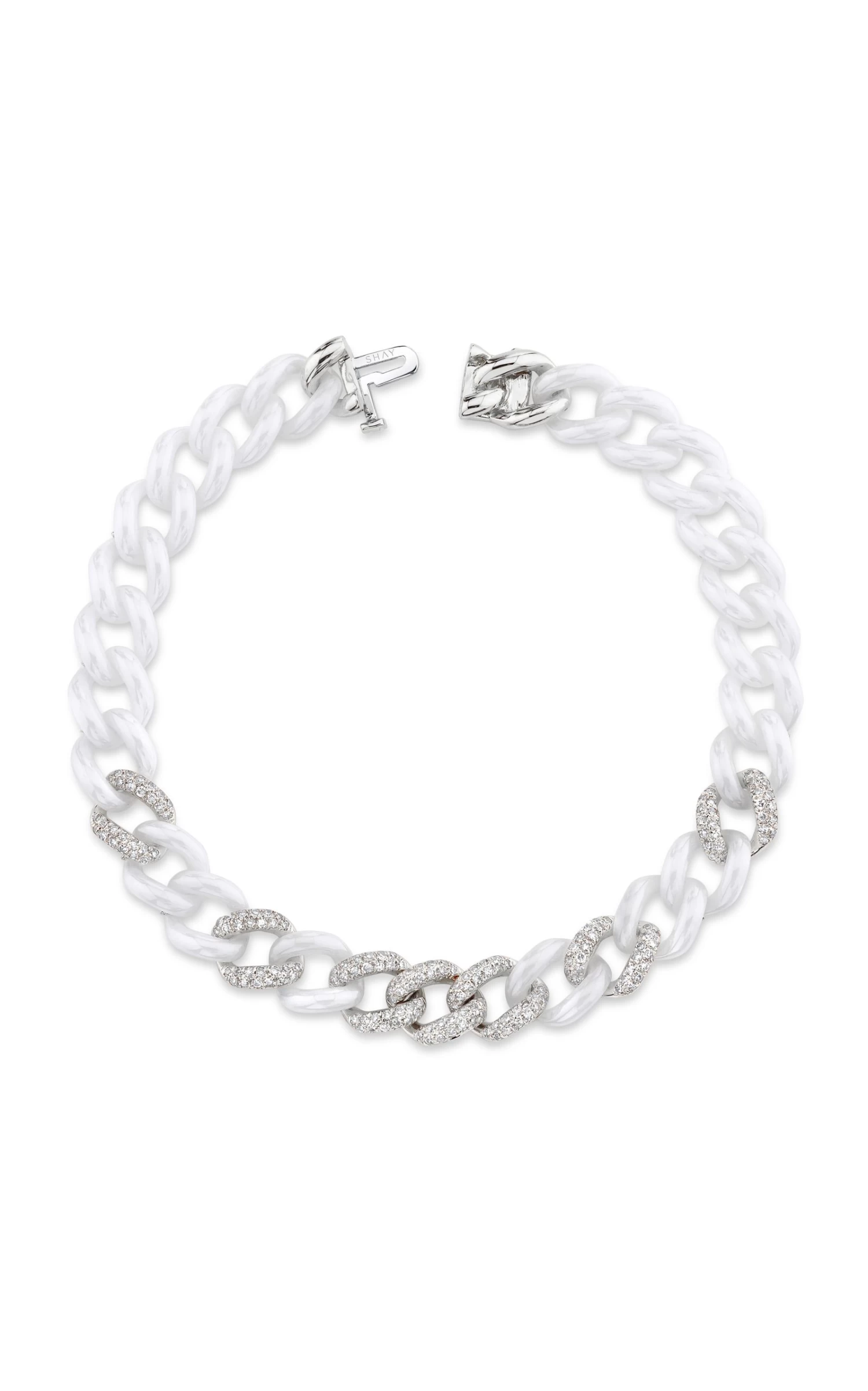 Links Medium 18K White Gold, Ceramic Diamond Bracelet 3 Links Medium 18K White Gold, Ceramic Diamond Bracelet