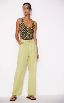Haze Pleated Pants -Lady Fashion Store siedres green haze pleated pants 2