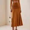Avah Ruched Two-Piece Set -Lady Fashion Store significant other brown avah set