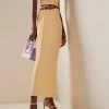 Roisin Cutout Stretch-Knit Skirt -Lady Fashion Store significant other yellow roisin skirt