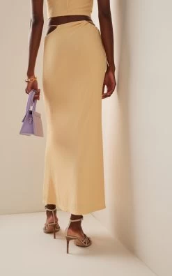 Roisin Cutout Stretch-Knit Skirt -Lady Fashion Store significant other yellow roisin skirt 2