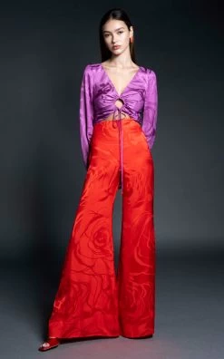 Grotte Jacquard Wide-Leg Pants