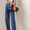 Jessy Rigid High-Rise Relaxed-Leg Jeans -Lady Fashion Store slvrlake dark wash jessy relaxed rigid jeans
