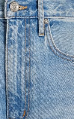 London Rigid High-Rise Straight-Leg Jeans 9 London Rigid High-Rise Straight-Leg Jeans -Lady Fashion Store slvrlake light wash london 3