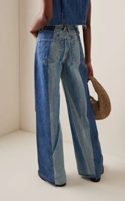 Eva Paneled High-Rise Wide-Leg Jeans -Lady Fashion Store slvrlake medium wash eva paneled high rise wide leg jeans 2