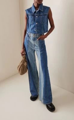 Eva Paneled High-Rise Wide-Leg Jeans