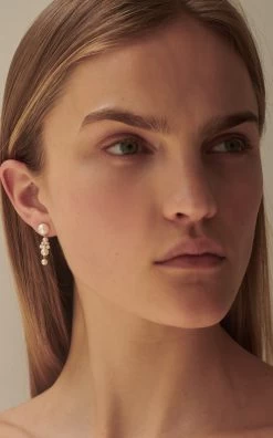 Petite Tulip 14K Yellow Gold Pearl Earrings