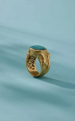 18k Yellow Gold Swan Cocktail Ring