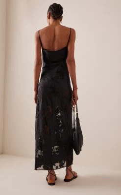 Floral Silk-Cotton Maxi Dress 9 Floral Silk-Cotton Maxi Dress -Lady Fashion Store st agni black floral silk cotton maxi dress 2