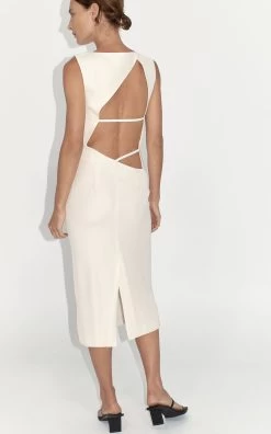 Cutout Twill Midi Dress 12 Cutout Twill Midi Dress -Lady Fashion Store st agni white cutout twill midi dress 2