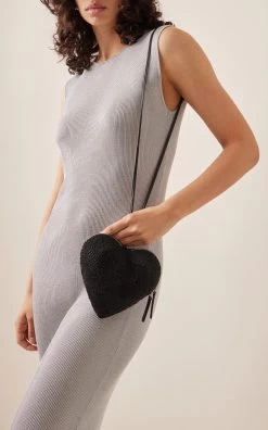 Staud Beaded Heart Clutch