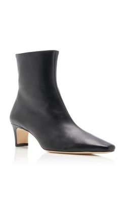 Staud Wally Leather Ankle Boots -Lady Fashion Store staud black wally leather ankle boots 3