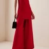 Staud Caleb Crepe Wide-Leg Pants -Lady Fashion Store staud red caleb pant