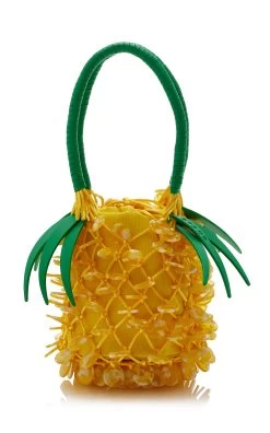 Staud Pietro Beaded Pineapple Bag -Lady Fashion Store staud yellow pietro pineapple bag 4
