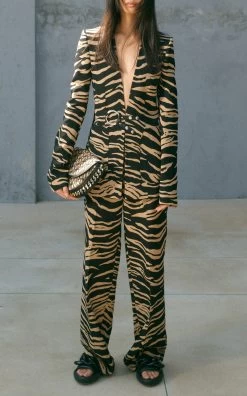 STELLA MCCARTNEY Printed Wool-Blend Jacket -Lady Fashion Store stella mccartney animal printed wool blend jacket 3