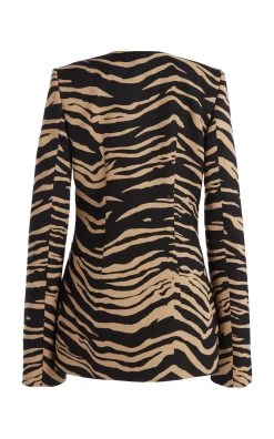 STELLA MCCARTNEY Printed Wool-Blend Jacket -Lady Fashion Store stella mccartney animal printed wool blend jacket 4