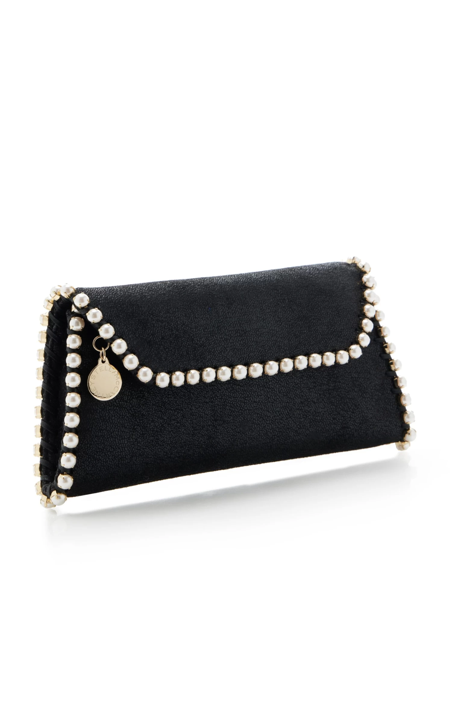STELLA MCCARTNEY Falabella Pearl-Trimmed Vegan-Leather Clutch 4 STELLA MCCARTNEY Falabella Pearl-Trimmed Vegan-Leather Clutch - Image 2