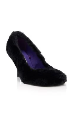 STELLA MCCARTNEY Ryder Faux-Fur Pumps -Lady Fashion Store stella mccartney black ryder faux fur pumps 2
