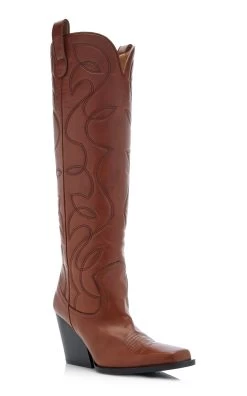STELLA MCCARTNEY Cowboy Vegan Leather Knee Boots 9 STELLA MCCARTNEY Cowboy Vegan Leather Knee Boots -Lady Fashion Store stella mccartney brown cowboy cloudy alter mat 3