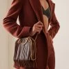 STELLA MCCARTNEY Falabella Tiny Fringed Vegan Leather Tote Bag -Lady Fashion Store stella mccartney brown tiny tote alter mat w fringes