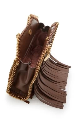 STELLA MCCARTNEY Falabella Tiny Fringed Vegan Leather Tote Bag 11 STELLA MCCARTNEY Falabella Tiny Fringed Vegan Leather Tote Bag -Lady Fashion Store stella mccartney brown tiny tote alter mat w fringes 4