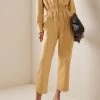 STELLA MCCARTNEY Altermat Belted Jumpsuit -Lady Fashion Store stella mccartney khaki altermat belted jumpsuit